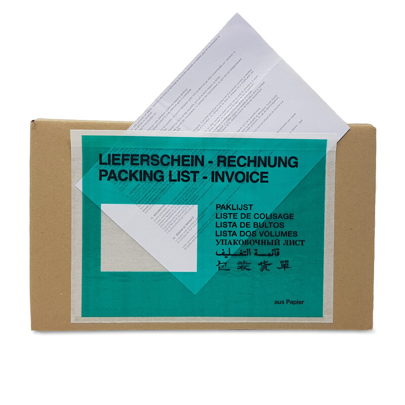 Paklijsten bedrukt papier - 228x165mm - Bedrukt Packing list / Invoice